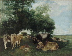 Soneca durante a temporada de feno, montanhas Doubs de Gustave Courbet