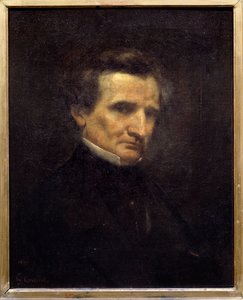 Retrato de Hector Berlioz (1803-1869), compositor francês. Pintura de Gustave Courbet (1819-1877) de Gustave Courbet