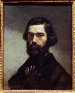 Retrato de Jules Valles (1832-1885) escritor, jornalista e político. Pintura de Gustave Courbet (1819-1877) de Gustave Courbet
