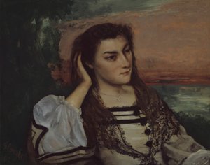 Retrato de devaneio de Gabrielle Borreau, 1862. de Gustave Courbet