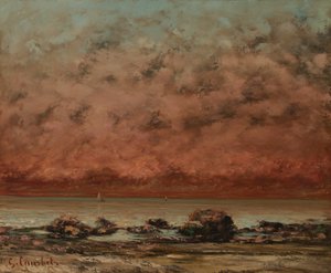 Os rochedos negros em Trouville de Gustave Courbet