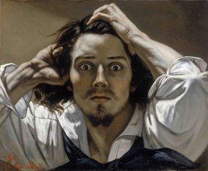 O auto-retrato do homem desesperado de Gustave Courbet