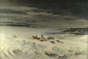A Diligência na Neve, 1860 de Gustave Courbet