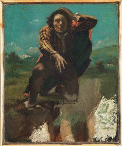 The Mad Man with Fear, c.1844 (óleo sobre tela) de Gustave Courbet