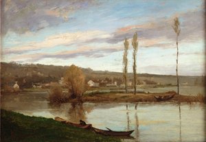O Sena em Bougival, c.1851 (óleo sobre tela) de Gustave Courbet