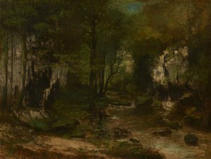 The Stream (O Riacho do Puits-Noir; vale do rio Loue) de Gustave Courbet