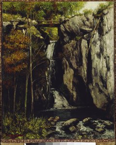 A queda de Gour de Conche, Myon (óleo sobre tela de Gustave Courbet