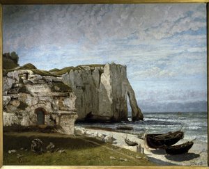 Vista das falésias de Etretat após a tempestade, Normandia de Gustave Courbet