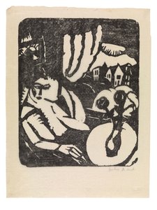 Holandês: Interieur ou mulher sentada à janela de Gustave de Smet