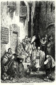 Uma rua em Albacete (gravura) de Gustave Dore