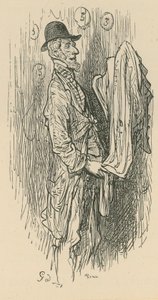 Um homem segurando de tecido de Gustave Dore