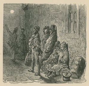 Uma cena da vida londrina de Gustave Dore