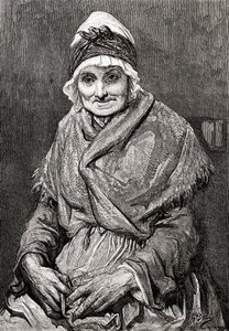 Segundo um desenho feito em 1880 por Gustave Dore da sua ama Françoise. De Life and Reminiscences of Gustave Dore, publicado em 1885. de Gustave Dore