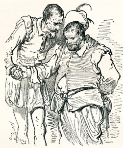 Segundo um desenho original de Gustave Dore de Dom Quixote e Sancho Pança. De Life and Reminiscences of Gustave Dore, publicado em 1885. de Gustave Dore