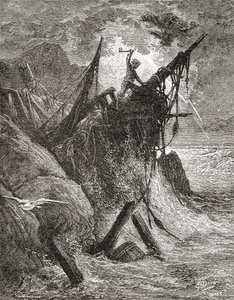 Segundo um trabalho original de Gustave Dore para o livro Os Trabalhadores do Mar, de Victor Hugo. De Life and Reminiscences of Gustave Dore, publicado em 1885. de Gustave Dore