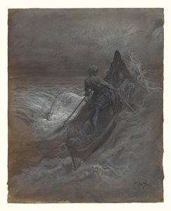 Depois do Naufrágio - Desenho para uma Ilustração de The Rime of the Ancient Mariner de Coleridge de Gustave Dore