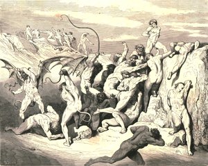 Ah! Como eles os fizeram amarrados na primeira faixa !, c1890. de Gustave Dore