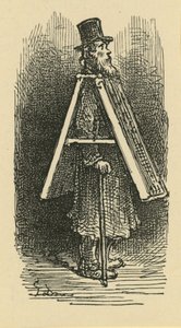 Um, ilustração, descrevendo, um, sanduíche, homem de Gustave Dore