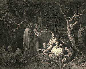 E direito o baú exclamou: Por que você me arranca, c1890. de Gustave Dore