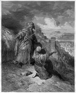 Boabdil deixa Granada - Abu Abd Allah Mohammed, conhecido como El Chico (Muhammad XII) (1459-1533) o último rei árabe de Granada, ilustração de "Stories of the Crusades" de J-F. Michaud de Gustave Dore