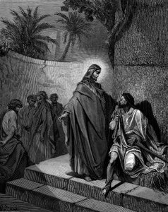 Cristo curando o homem doente da paralisia, 1866 de Gustave Dore