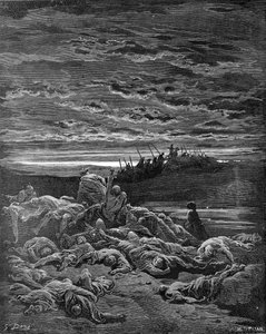 Morte dos Filhos de Jerubbaal - Bíblia de Gustave Dore