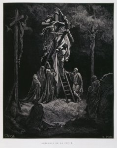 Descida da cruz, a deposição de Cristo, Ilustração da Bíblia de Dore de Gustave Dore