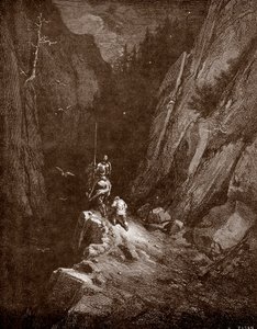 Don Quixote e Sancho Panza no coração da serra morena Gravura de Gustave Dore (1832-1883) para "L