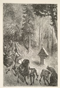 Acompanhando Guenever de Cameliard, de Histórias dos Dias do Rei Arthur por Charles Henry Hanson, pub.1898 de Gustave Dore