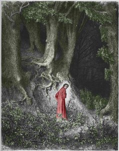 Primeira canção do Inferno: o poeta Dante se encontra em uma floresta. Ilustração de Gustave Dore de Gustave Dore