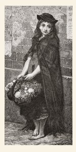 Rapariga das Flores segundo uma obra de Gustave Dore. De Life and Reminiscences of Gustave Dore, publicado em 1885. de Gustave Dore