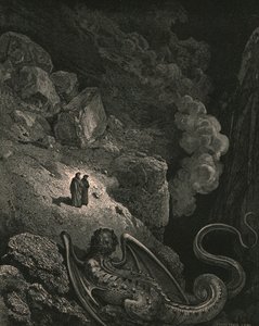 A partir daí, apareceu uma imagem vil de fraude, c1890. de Gustave Dore
