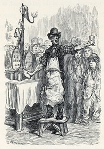 Vendedor de cerveja de gengibre na década de 1870 de Gustave Dore