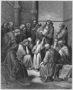 Gustave Dore Bible: Jesus com os médicos de Gustave Dore