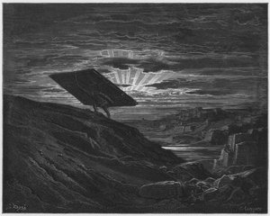 Gustave Dore Bíblia: Sansão carregando os portões de Gaza de Gustave Dore