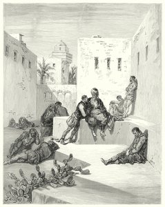 Gustave Dores Don Quixote: "Finalmente resolvi confiar num renegado de Múrcia, que me tinha mostrado grandes provas da sua bondade" (gravura) de Gustave Dore