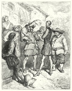 Gustave Dores Dom Quixote: "Com estas palavras Dom Quixote ficou espantado" (gravura) de Gustave Dore