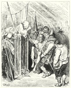 Gustave Dores Don Quixote: "Não sejas impaciente, ó Cavaleiro da Figura Woful, na tua prisão" (gravura) de Gustave Dore