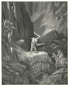 Gustave Dores Dom Quixote: "Ele deu dois ou três frisks no ar, e depois, lançando as mãos, ele pegou os calcanhares sobre a cabeça duas vezes juntos" (gravura) de Gustave Dore