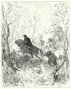Gustave Dores Dom Quixote: "Afixou-se mesmo à porta da gaiola" (gravação) de Gustave Dore