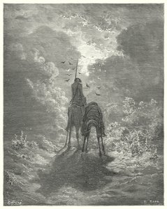 Gustave Dores Don Quixote: "Dormimos tão bem como se tivéssemos quatro camas de penas debaixo de nós" (gravura) de Gustave Dore