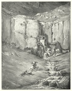 Gustave Dores Don Quixote: "Quando se aproximaram, até o próprio paciente Rozinante começou com o som horrível" (gravação) de Gustave Dore