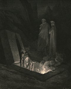 Ele, assim que eu fiquei no pé da tumba, me deu um espaço, c1890. de Gustave Dore