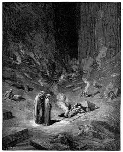 Inferno: a cidade de Dis, deus romano do submundo, 1863 de Gustave Dore