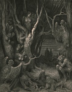 Aqui as Harpias brutas fazem seu ninho, c1890. de Gustave Dore