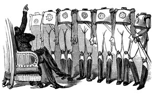 História da Rússia Sagrada. Nicholas I faz um discurso perante os guardas, 1854. de Gustave Dore