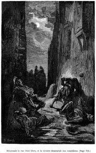 Ilustração de Gustave Dore para o romance de Theophile Gautier "Le Capitaine Fracasse" - Edição Charpentier 1883, praticamente idêntica à primeira edição ilustrada por G. Dore na mesma editora em 1866. Capítulo "Espada, batedor e outras aventuras de Gustave Dore