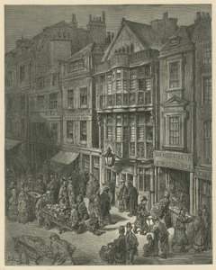 Ilustração retratando a rua de Bishopsgate de Gustave Dore