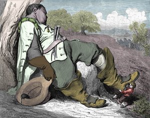 Ilustração para "Le petit poucet", escrito em 1697 por Charles Perrault (1628-1703) de Gustave Dore