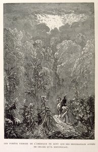 Ilustração de uma floresta americana. de La legende de Croque-Mitaine. de Gustave Dore
